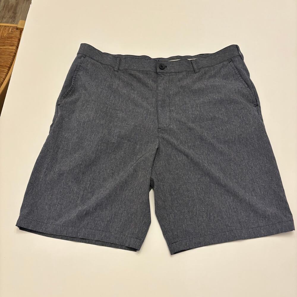 IZOD Golf Mens 40 Gray Performance Stretch Shorts Flat Front 92% Polyester
